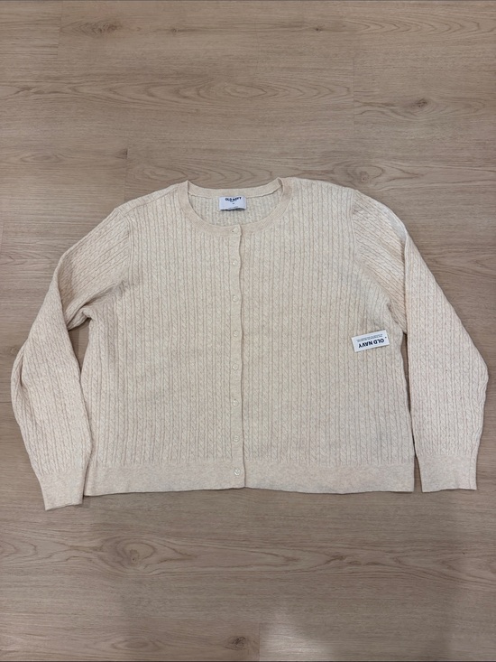 Old Navy Sweaters - New Old Navy 3x Women's Light Cream Cable Cardigan